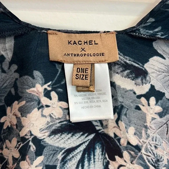Kachel x Anthropologie Jamie Tasseled Kimono Vintage Watercolor Floral Top - Picture 7 of 7